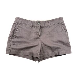 Ann Taylor Loft Womens Chino Shorts Size 0 Dark Taupe Brown Cotton Mid Rise 855